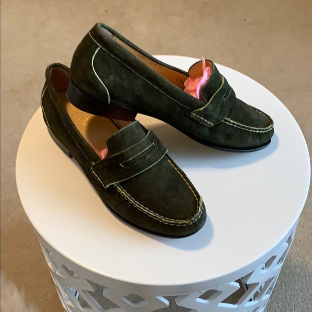 Cole Haan/ Nike Air olive green loafers